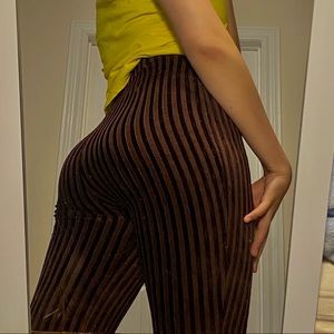 Brown striped leggings - size medium